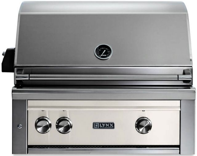 LYNX® Professional 30" 2-Burner Glacier Built-In Liquid Propane Grill with Rotisserie
