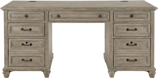 Magnussen Home® Lancaster Dovetail Grey Executive Desk-0