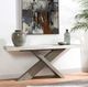 Classic Home Durant Weathered Chalk Console Table with Distressed Gray Base-1