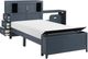 Homelegance® Sloane Navy Blue Twin Bookcase Platform Bed-3