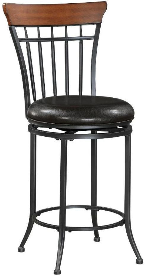 Homelegance® Ira Black/Dark Brown Counter Swivel Chair-0