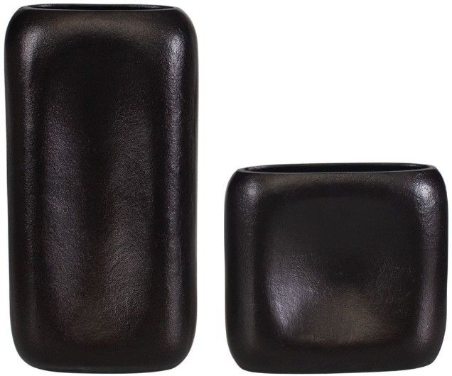 Uttermost® Anodic 2-Piece Deep Brown Vase Set-3