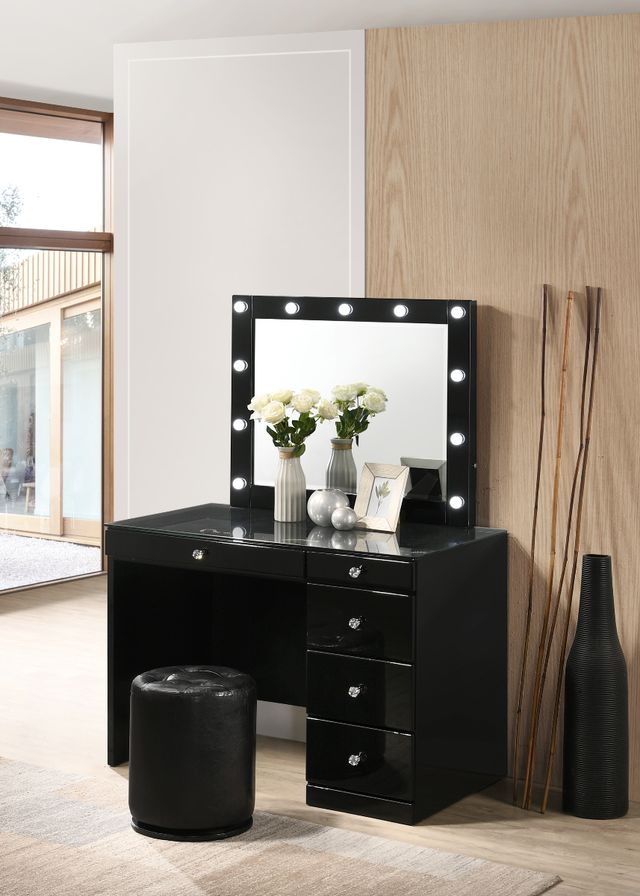 Crown Mark Morgan Black Swivel Stool-1