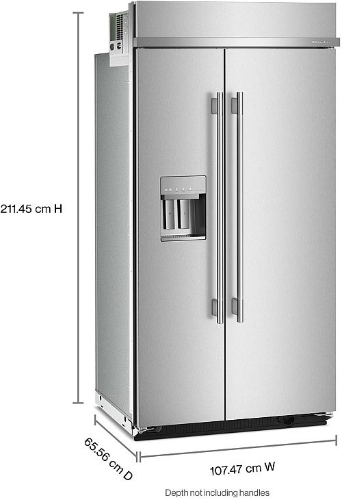 KitchenAid® 42" 25.1 Cu. Ft. PrintShield™ Stainless Steel Built In Side-by-Side Refrigerator with Exterior Water and Ice Dispenser-3