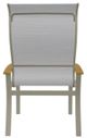 Telescope Casual Belle Isle Abalone/Storm Aluminum/Fabric Outdoor Sling Supreme Arm Chair with Teak Rustic Polymer Arm Accent-3