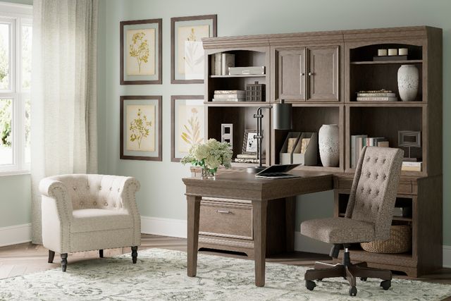 Signature Design by Ashley® Janismore Distressed Weathered Gray Bookcase-3