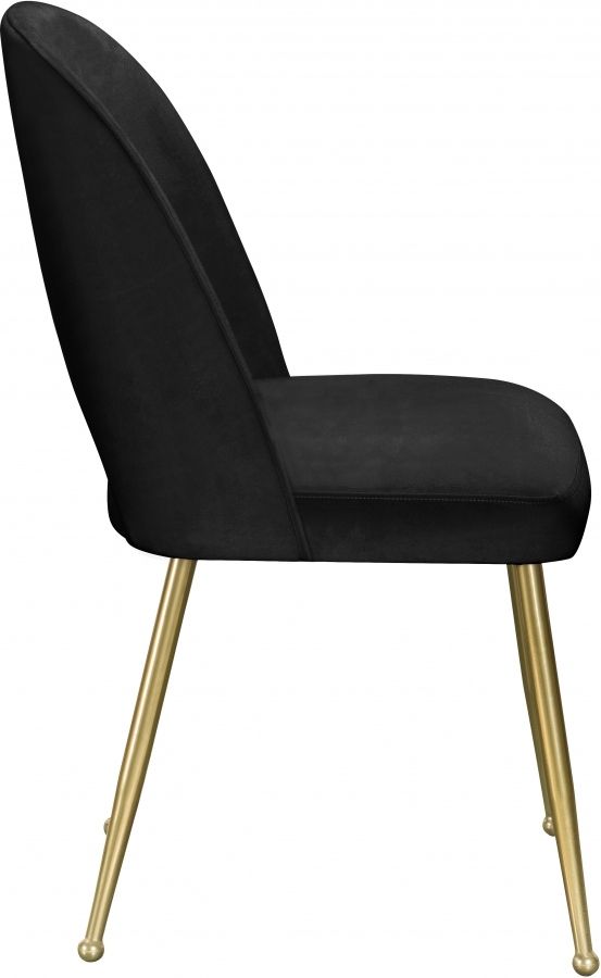 Meridian Furniture Logan Black/Gold Velvet Dining Chair-2