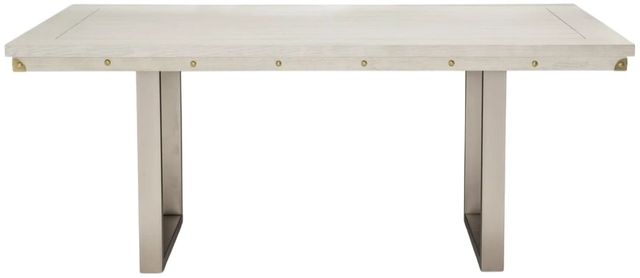 Michael Amini® Menlo Station Eucalyptus Dining Table with Brushed Silver Base-2