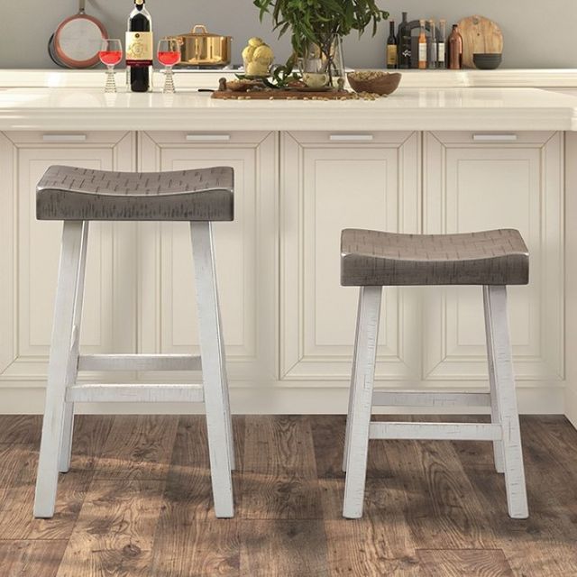 Furniture of America® Biasca 2-Piece Gray/White Bar Stool Set-3