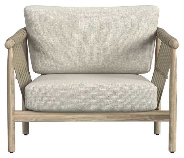 Classic Home Leo Taupe Teak Wood Outdoor Accent Chair-2