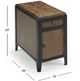 Magnussen Home® Pinebrook Distressed Natural Pine Chairside Door End Table with Black Metal Frame-2
