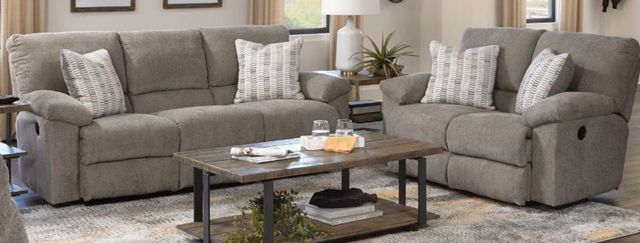 American Wholesale Furniture Tyler Pewter Manual Reclining Loveseat-1