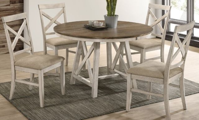 American Wholesale Furniture Somerset Brown/Vintage Creme Dining Table-3