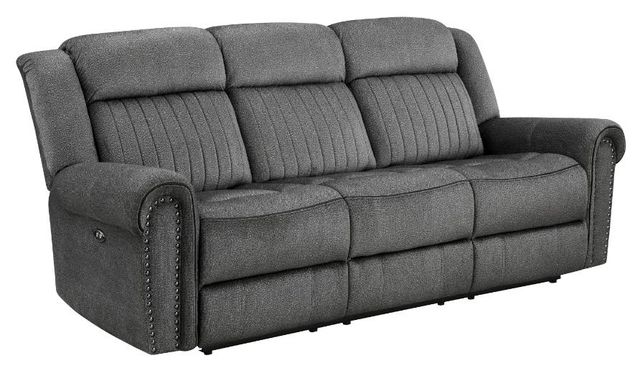 Homelegance® Brennen Charcoal Double Power Reclining Sofa-0