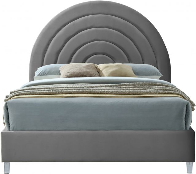 Meridian Furniture Rainbow Gray Full Upholstered Panel Bed-1