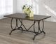 Brassex Inc. Tinga Brown Dining Table with Black Metal Base-1