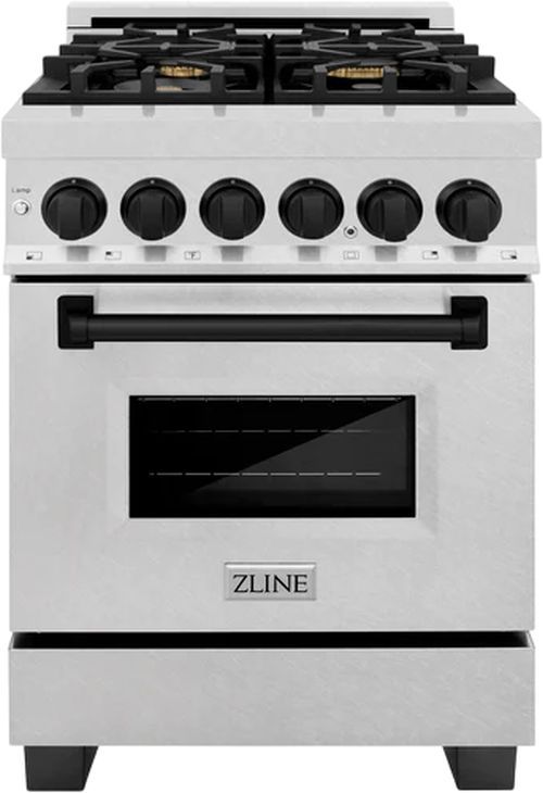 ZLINE Autograph Edition 24" Satin Stainless Steel Pro Style Dual Fuel Range-0