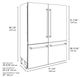 ZLINE Autograph Edition 72 in. 39.6 Cu. Ft. Stainless Steel Built In French Door Refrigerator with Polished Gold Accents-3