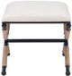 Linon Ashburn Campaign Black/Gray Accent Stool-4