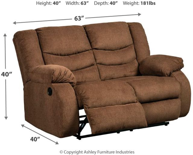 Signature Design by Ashley® Tulen Chocolate Reclining Loveseat-2