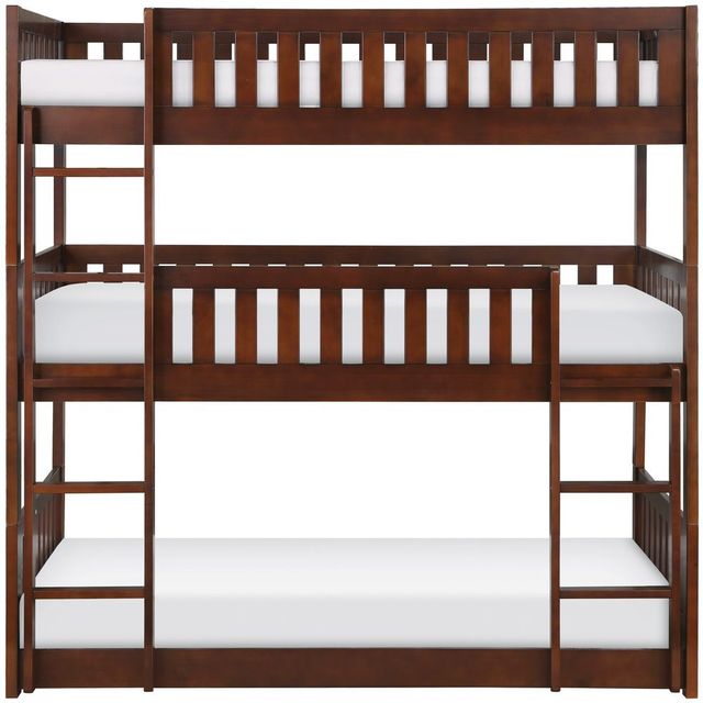 Mazin Furniture Rowe Dark Cherry Twin Triple Bunk Bed-1