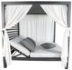 CabanaCoast® Customizable Muse Aluminum Outdoor Cabana Daybed Sling Roof with Black Panel and 2 Curtain-1