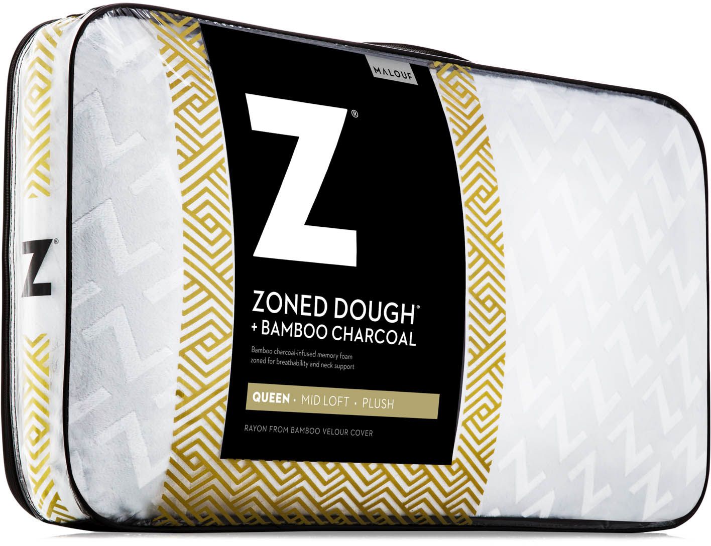 Activedough Z Zoned Memory Foam Plush Pillow w/ Gel Infused Charcoal - Thumbnail 5