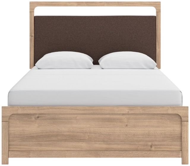 Signature Design by Ashley® Kinlanni Tan Queen Upholstered Panel Bed-2