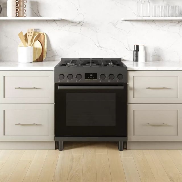 Bosch® 800 Series 30" Black Stainless Steel Freestanding Dual Fuel Range-7
