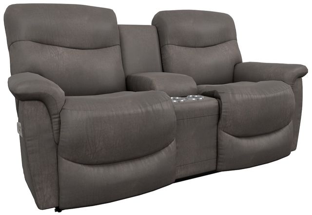 La-Z-Boy® James Steel Power Reclining Loveseat with Console, Headrest and Lumbar-0