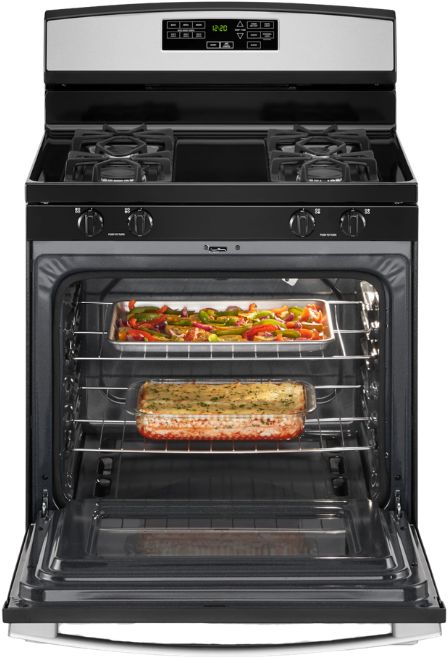 Amana® 30" Stainless Steel Freestanding Gas Range-1