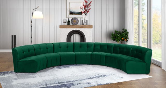 Meridian Furniture Limitless 7-Piece Green Velvet Modular Sectional-1