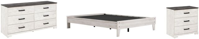 Signature Design by Ashley® Shawburn 3-Piece Whitewash Queen Platform Bed Set-0