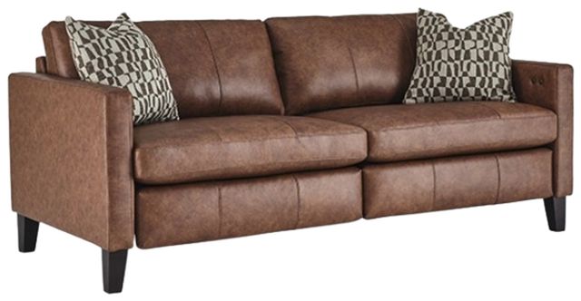 Best® Home Furnishings Customizable Traftly Revella Leather Incliner Sofa with Dark Walnut Legs-0