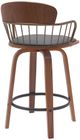 Armen Living Willow Gray/Walnut Swivel Counter Stool-2