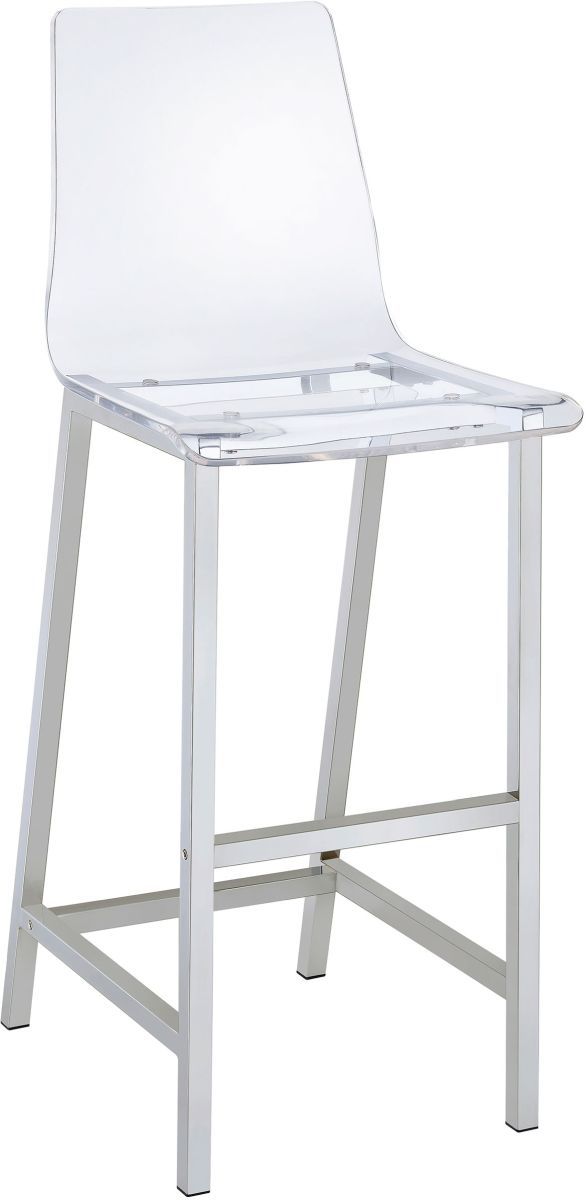 Coaster® Juelia 2-Piece Chrome/Acrylic Bar Stools-1