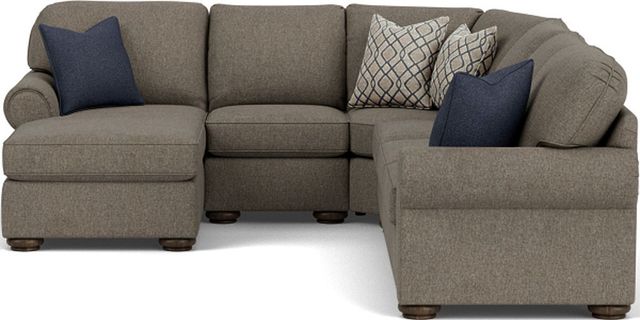 Flexsteel® Preston 4-Piece Silver Slate Left-Arm Facing Sectional and Chaise-1