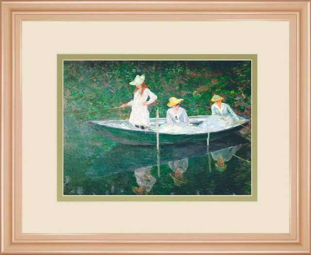 Classy Art The Boat at Giverny by Claude Monet Wall Art-0