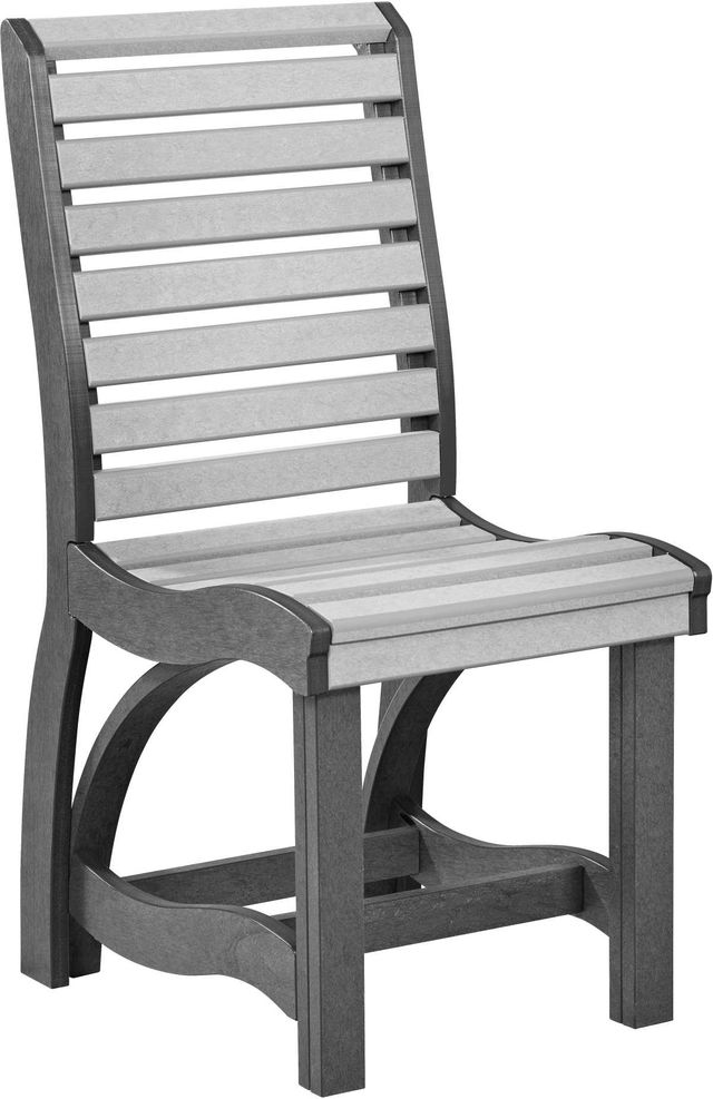 C R Plastics St. Tropez Slate and Light Grey Dining Side Chair-0