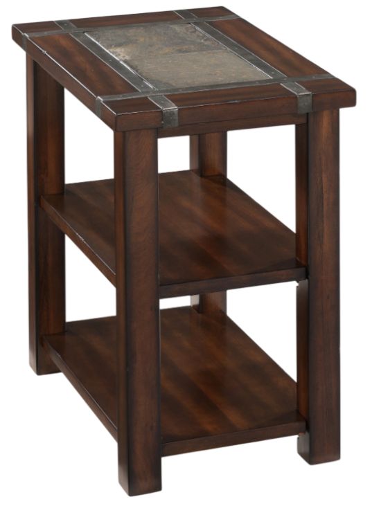 Magnussen Home® Roanoke Cherry Chairside End Table with Slate Top -0