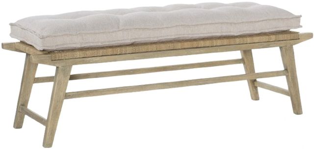 Hooker® Furniture Surfrider Driftwood/Zuri Cream Bed Bench-0