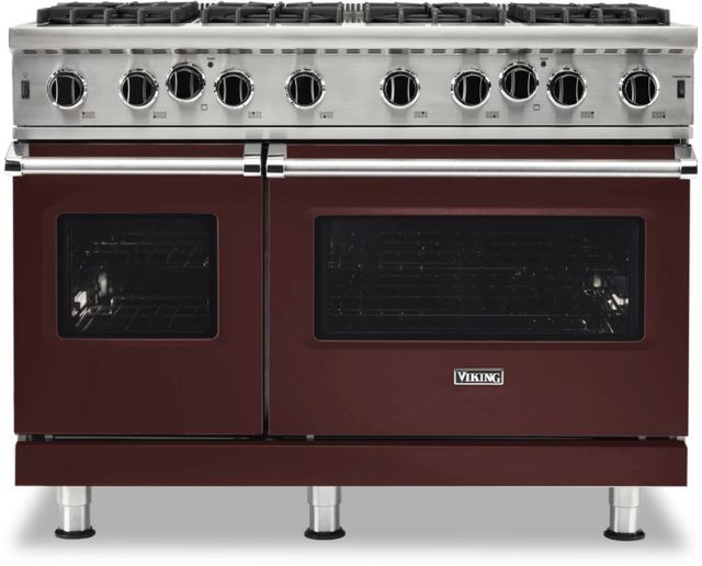 Viking® 5 Series 48" Kalamata Red Freestanding Natural Gas Range-0
