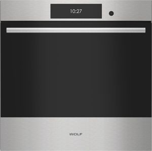 Front view of the Wolf® E Series Transitional 24" Stainless Steel Single Electric Wall Oven