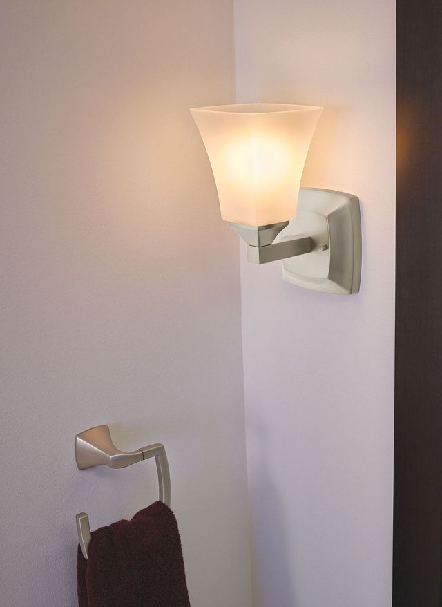Moen® Voss™ Brushed Nickel One Globe Bath Light-2