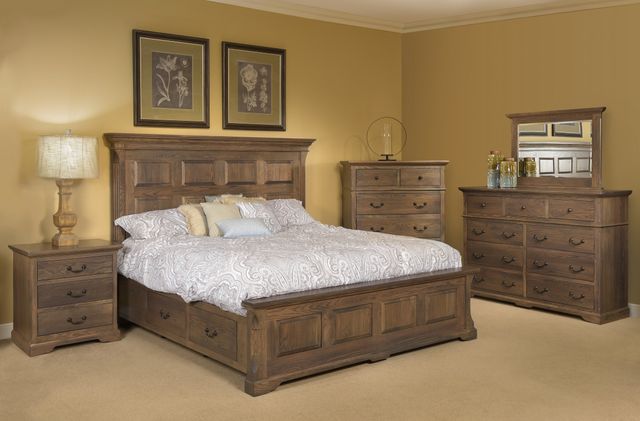 Mavin Customizable Longmeadow King Panel Bed Low Footboard with Side Drawer-1