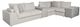 Vanguard® Furniture Ease Custom Lucca 6-Piece Tepper Oyster Sectional-0