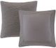 Olliix by N Natori Grey Hanae Cotton Blend Yarn Dyed Euro Sham-0
