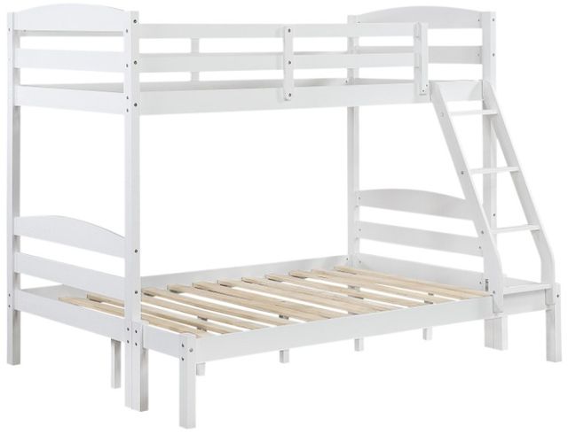 Homelegance® Lani Wire Brushed White Twin over Full Youth Bunk Bed-3