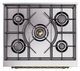 Ilve® Nostalgie II Noblesse 30'' Burgundy Pro Style Dual Fuel Range with Brass Trim-2