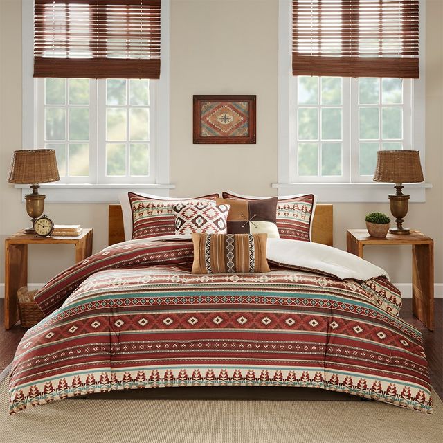 Olliix by Madison Park Taos 7 Piece Spice Queen Comforter Set-1